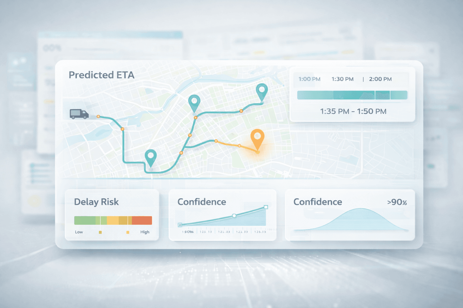 Futuristic eta prediction ai interface