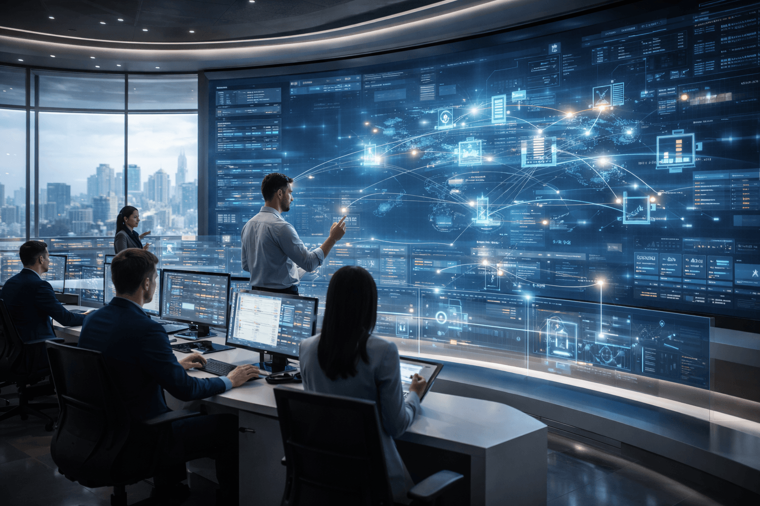 Unified supply platform dashboard with visibility and control layers